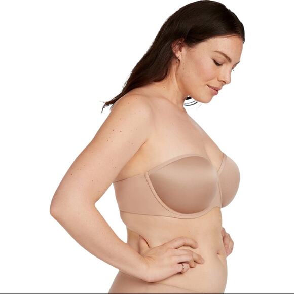 ThirdLove 24/7 Classic Strapless Bra In Taupe Size 32F - Picture 2 of 12